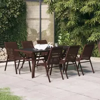 VidaXL 7-tlg. Garten-Essgruppe Braun und Schwarz - Braun
