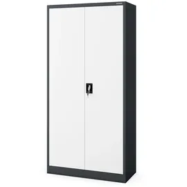 Jan Nowak Mehrzweckschrank 185 x 90 x 45 cm Anthrazit/Weiß