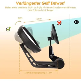 ARKHAM Fahrradspiegel 2 Stück HD Auto-Grad Glas oval verstellbar