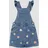 s.Oliver Jeans-Latzrock mit applizierten Blumen - blau 98