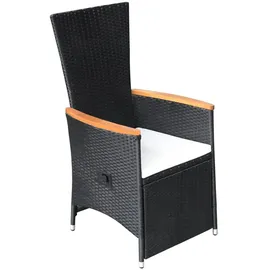 vidaXL Polyrattan Garten-Essgruppe 7-tlg. schwarz 3070769