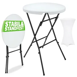 CASARIA Stehtisch Ø 110 x 72 cm Weiß