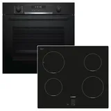 Bosch Herdset Bosch Backofen Pyrolyse + Induktionskochfeld + Teleskopauszug autark 60 cm