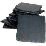 12er Set Schieferplatte 10x10cm Schwarz - 23464680
