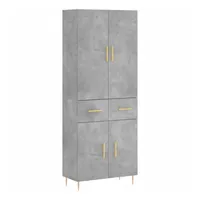 VidaXL Highboard Betongrau 69,5x34x180 cm Holzwerkstoff