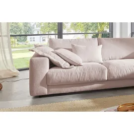 KAWOLA Ecksofa Madeline Cord Recamiere rechts rosa