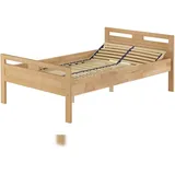 Erst-Holz Überlanges Holzbett, Seniorenbett 120x220 Buche lackiert V-60.74-12-220 Federholzrahmen inkl.