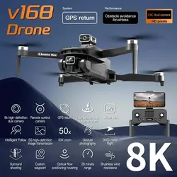 2024 neue V168 Drohne 8K 5G GPS Professionelle HD Luftaufnahmen Dual-Kamera Omnidirektionale Hindernis Vermeidung Drone original Spielzeug Geschenk