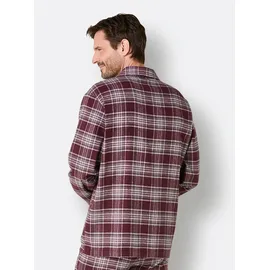 wäschepur WITT WEIDEN Schlafanzug-Shirt in burgund-steingrau-kariert | Gr.: 52/54