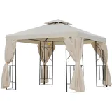 Outsunny Gartenpavillon mit Doppeldach 295L x 295B x 270H cm