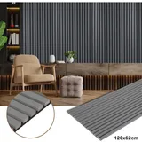 Jopassy - Akustikpaneel mdf Wandverkleidung Natur Akustik Wandpaneel Moderne Wandpaneele aus Holzfunier und Filz 2x 120x60x2.1cm Grau