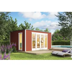 Gartenhaus LASITA MAJA "PALERMO 2", rot (schwedenrot), Fußboden im Gartenhaus, Holz, Gartenhäuser