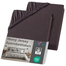 nyvi Spannbettlaken DreamScience Heavy Jersey 120 x 200 - 130 x 200 cm braun 2 St.