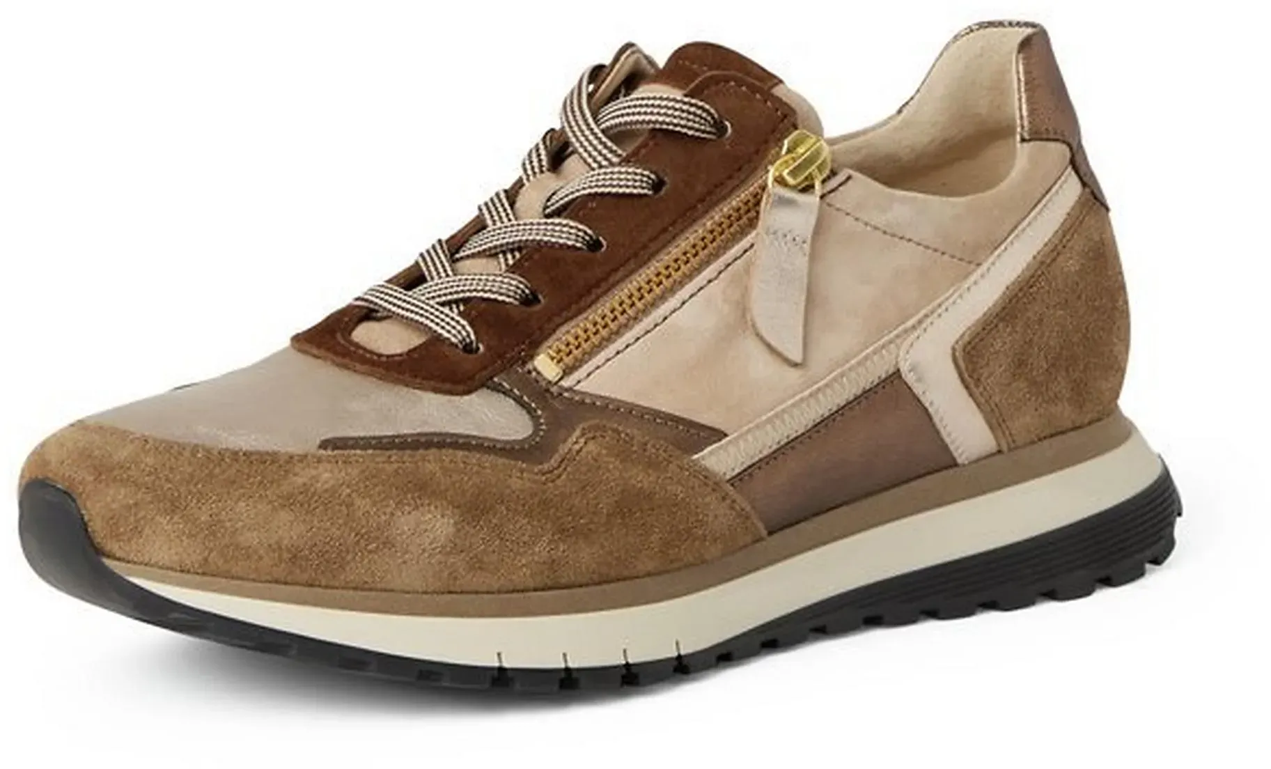 Les sneakers en cuir velours veau et cuir nappa  Gabor Comfort beige