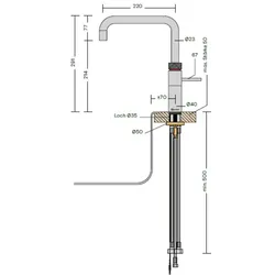 Quooker Fusion Square Messing Patina COMBI Reservoire & sprudelndes Wasser CUBE