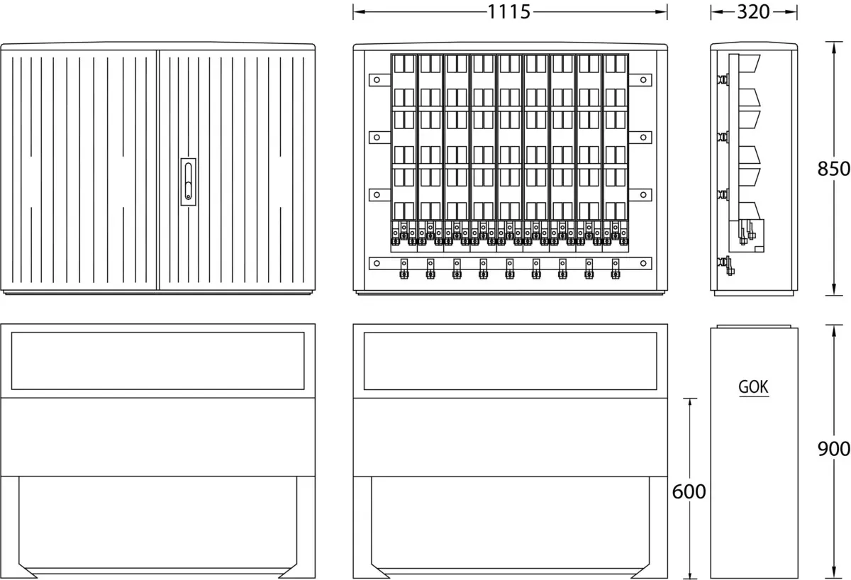 uesa Kabelverteilerschrank IP44 B090 Standard