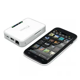 Fantec MWiD25-DS Mobile WLAN Docking Station (RJ45 und USB 2.0 Host Anschluss, SD Karten Slot, interner Akku, mobiler Akku, Kopierfunktion, Multi-Plattform für Android, iOS, Windows, Mac OS, Linux)