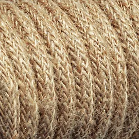 ledscom.de Hanf-Kabel/Textilkabel LEKA, Stecker, Schalter, beige, 3 m, Lampen-Fassung, 1x E27 max. 60W