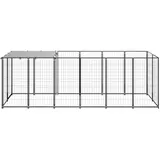 vidaXL Hundezwinger 330 x 110 x 110 cm Stahl Schwarz
