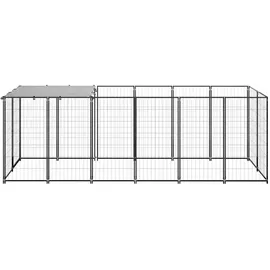 vidaXL Hundezwinger 330 x 110 x 110 cm Stahl Schwarz