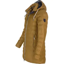 Dry Fashion Damen Polyurethan-Mantel Danzig gesteppt - Outdoor-Jacke wind- und wasserdicht in Zimt Größe 38 - Braun - 38