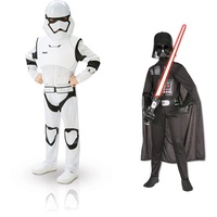 Rubie's 3620268 - EP7 Stormtrooper deluxe child, L - 7/8 Jahre, weiß/schwarz & Official Disney Star Wars klassisches Darth Vader-Kostüm, Kindergröße S, Alter 7 - 8 Jahre, Größe 128 cm