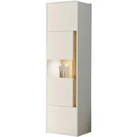 Furn.design Vitrine weiß Eiche Wotan 50 x 197 cm,