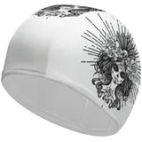 JZemdybill Badekappe, Dia De Los Muertos Totenkopf-Badekappe, Badekappen für langes kurzes Haar