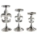 Kobolo 3tlg. Set Kerzenhalter LILY22 in Silber | Gr.: onesize