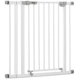 Hauck Türschutzgitter / Treppenschutzgitter für Kinder Autoclose N Stop Safety Gate inkl. 9 cm Verlängerung / selbstschließend / ohne Bohren / 84 - 89 cm breit / erweiterbar / Metall Gitter / weiß