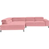 GALLERY M branded by Musterring Ecksofa »Felicia Due L-Form«, Wahlweise mit Sitzvorzug, inkl. Kopfteilverstellung, Sitzhöhe 43 cm rosa