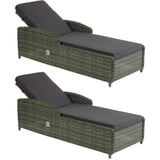 2er Set Inko Gartenliege Leona Lounge Liege Relaxliege Komfortliege Sonnenliege