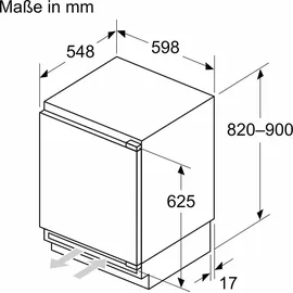 Siemens KU22LADD0 Unterbau-Kühlschrank (110 l, 820 mm hoch, Weiß)