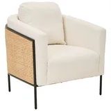 Livetastic Cocktailsessel, Creme, Textil, Rattan, Wiener Geflecht, 73x85x80 cm, Wohnzimmer, Sessel, Cocktailsessel