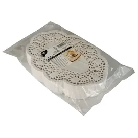 Papstar 500 Mokkadeckchen oval 18 cm x 13 cm weiss