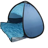 Besttoolifes Tragbares Pop-Up-Haustierzelt für Strand, Reisen, automatischer UV-Schutz, Sonnenschutz für Hunde und Katzen, einfache Einrichtung, Outdoor-Camping, Überdachung (doppelt blau)