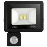 20-w-led-außenstrahler Mit Bewegungsmelder, 6500 K. Schutzart Ip66. Dieser Led-außenstrahler Mit Bewegungsmelder Eignet Sich Für Gärten, Terrassen, Rasenflächen Und Partys. 180–240 V