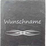 laser-diele Untersetzer Personalisiert – Glasuntersetzer mit Name Graviert – Schieferuntersetzer als Geburtstagsgeschenk – Schieferplatte 10 x 10 cm (Wunschname)