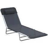 MODFU Gartenliege 182x56x24,5 cm Relaxliege mit 2 Auflageflächen, zusammenklappbar, Sonnenliege Gartenliege Relaxliege, 1 St., Vielseitig als Garten- & Strandliege nutzbar, verstellbar, Platzsparend & leicht für Balkon, Pool & Camping, klappbar, Schwarz schwarz