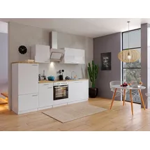Respekta Küchenzeile Economy 270 cm Weiß/Nussbaum