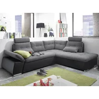 JAKARTA Ecksofa 260x103x219 cm Schwarz Grau, Ausführung:Links - Schwarz