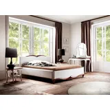 Xlmoebel Schlafzimmer-Set Vierstufiges Set für das Schlafzimmer mit Holzmöbeln, inklusive, (4tlg Schlafzimmer Set (Bett + 2x Nachttische + Schminktisch), Hergestellt in Europa weiß