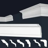 MARBET DESIGN Stuckleisten XPS Styropor weiß - Deckenleisten Deckenstuck Leisten E-Leisten - (50 Meter / 25 Leisten E-35)