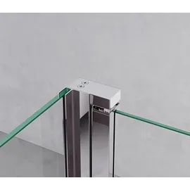mai & mai Walk-In Duschwand Duschabtrennung 60x200cm 8mm Klarglas mit 30cm Nebenteil ESG-Sicherheitsglas mit Nanobeschichtung Runder Stabilisator B... - Transparent