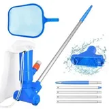 Poolpflege-set Mit Poolsauger Und Skimmer, 5 Griffen, Laubsack – Tragbares Pflege-set Für Aufstellpools, Teiche Und Springbrunnen