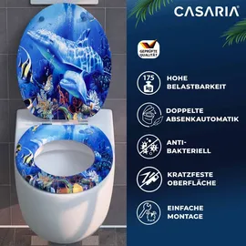 CASARIA WC-Sitz mit doppelter Absenkautomatik MDF Delfin