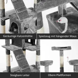 PawHut Kratzbaum 50 x 50 x 170 cm grau D30-050GY