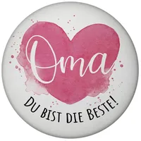 Speecheese Beste Oma Magnet rund mit Spruch Oma Du