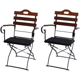 MCW Biergartenstuhl MCW-J40 2er-Set 0 x 0 x 0 cm braun/schwarz