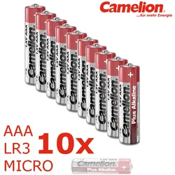 10 x Batterie Micro AAA LR3 1,5V PLUS Alkaline - Leistung auf Dauer - CAMELION